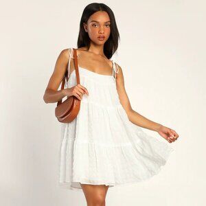 LULU'S White Babydoll Mini Dress